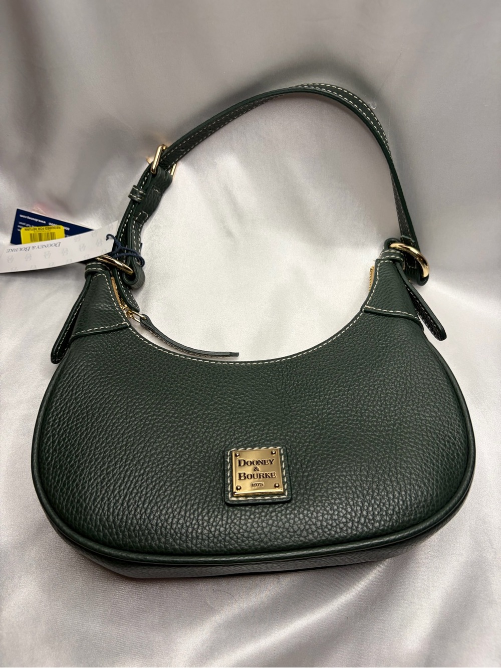 Dooney & Bourke Dark Green Pebbled Leather Shoulder Hobo